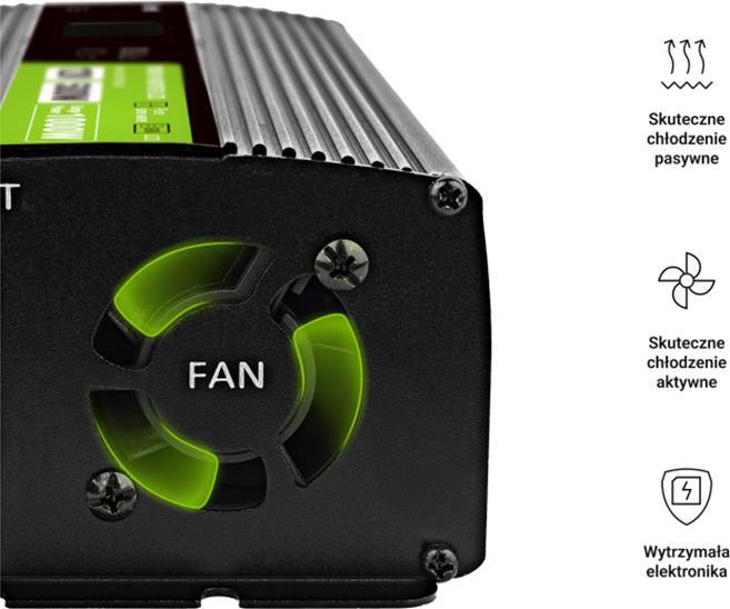 Immagine prodotto GreenCell Przetwornica LCD /1000W Czysty sinus z wywietlaczem