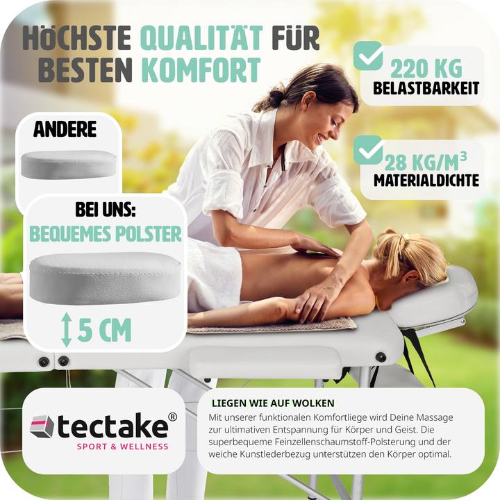 Actual product image tectake Massage table 3 zone with carry back and bolsters