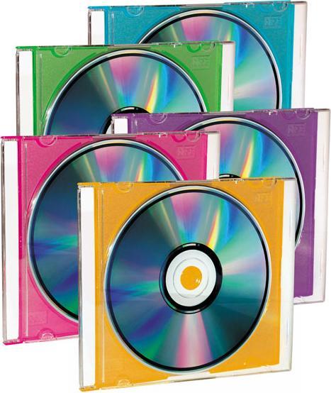 Actual product image Vivanco CD Slim Case for one CD, 25-pack, 5 colours assorted (CDs)