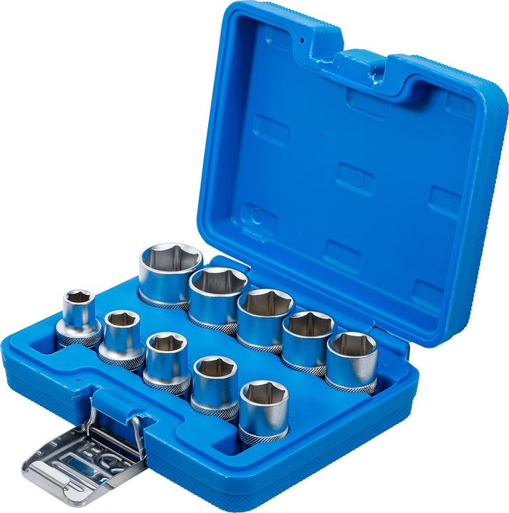 Image du produit BGS Jeu de Douilles, six pans 12,5 mm (1/2") en pouces 10 pièces