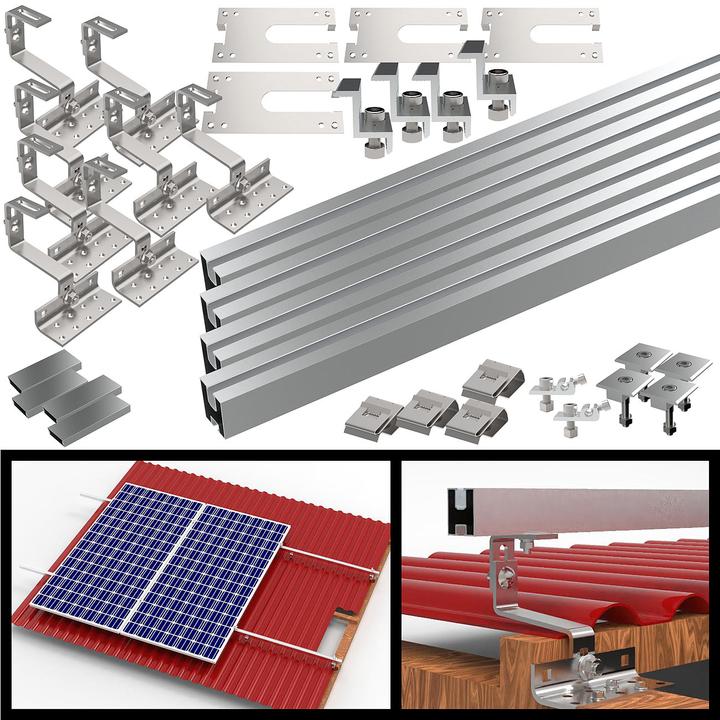 Image du produit Revolt Kit de montage sur toit de 102 pièces pour 6 panneaux solaires