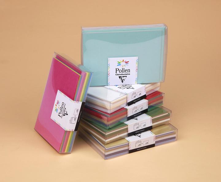 Image du produit Pollen Coffret de 20 enveloppes C6 (114x162mm) + 20 cartes simples 110x155mm - Mariage - Assortis (120 x 170 mm, 140 x)