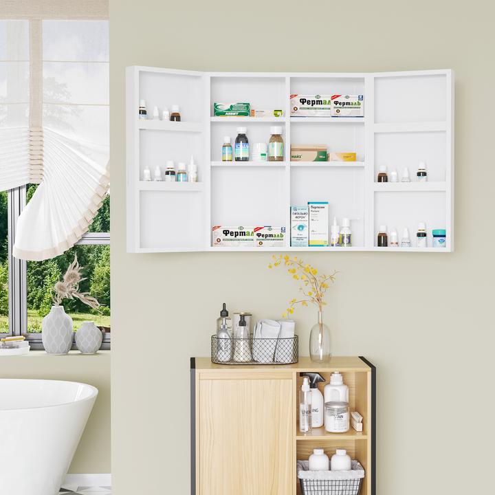 Actual product image Kleankin Medicine cabinet with 2 doors and lock (55 x 18 x 60 cm)