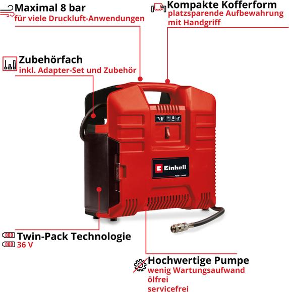 Immagine prodotto Einhell 4020440 Compressore 8 bar (8 bar, 0 l)
