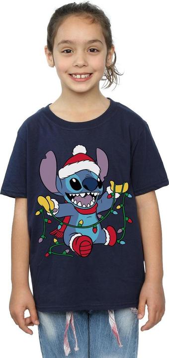 Immagine prodotto Disney Lilo And Stitch Christmas Lights Maglietta Ragazze (128)