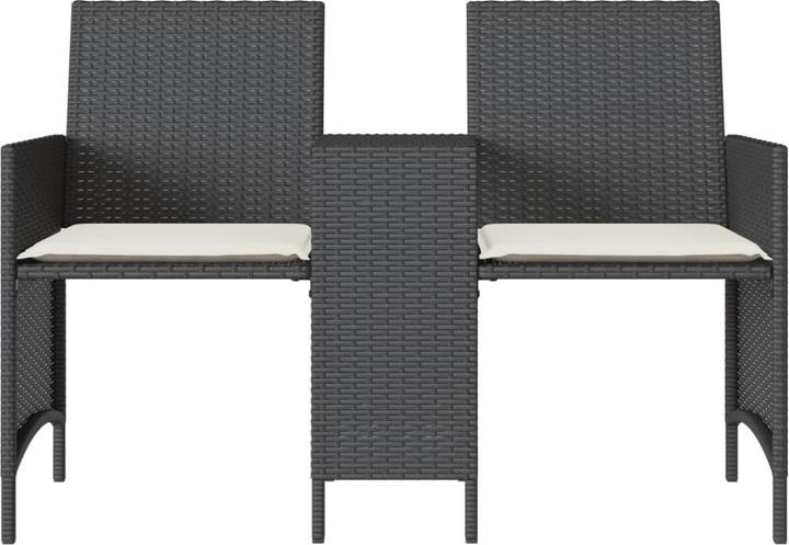 Produktbild VidaXL Gartensofa 2-Sitzer mit Tisch und Hockern