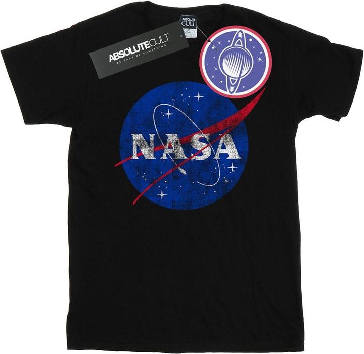 Actual product image Nasa Girls Classic Insignia Logo Distressed Cotton T-Shirt (128)
