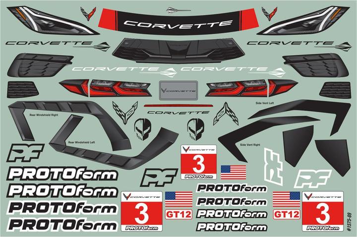 Proline Body Chevrolet Corvette C8 unpainted, 1:12