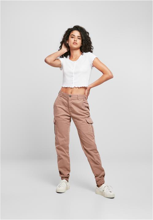 Image du produit Urban Classics Ladies Cropped Button Up Rib Tee (S, L)