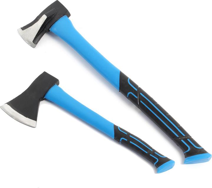 Actual product image XPOtool Set Hatchets 1000g Fibreglass Handle Carbon Steel Blade Wood Log Hatchet Axe Hatchet