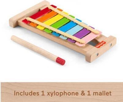 Produktbild Fisher-Price Buntes Xylophon mit Hammerspiel aus Holz (Multilingual)