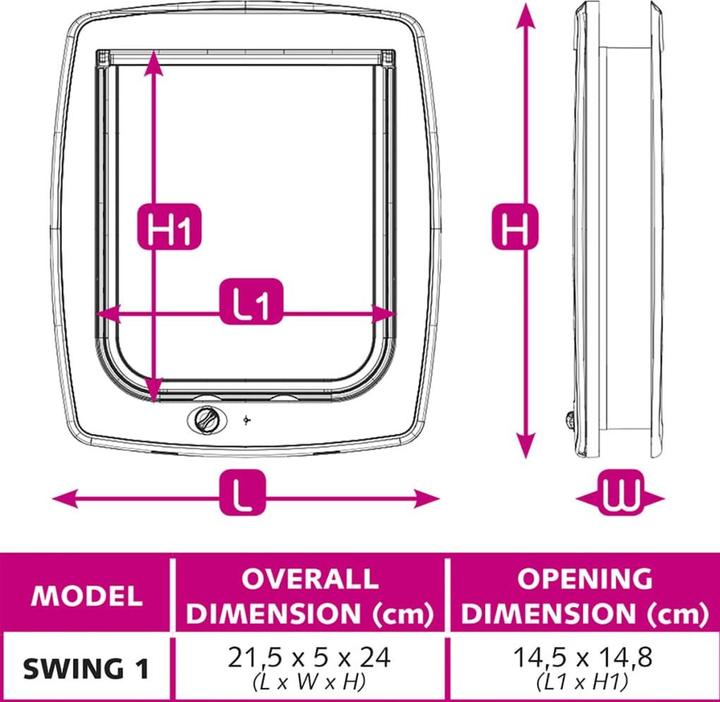Produktbild Ferplast Katzentüre Swing 1SB 2-Weg weiss (Manuelle Katzenklappe)