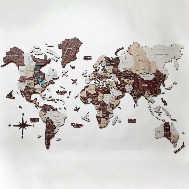 Produktbild Enjoy The Wood 3D Weltkarte (120 x 200 cm)