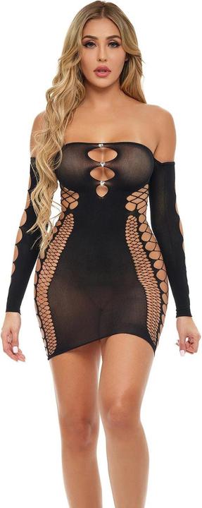 Pink Lipstick Lingerie Diamond Drippin Dress One Size Noir (Taille unique)