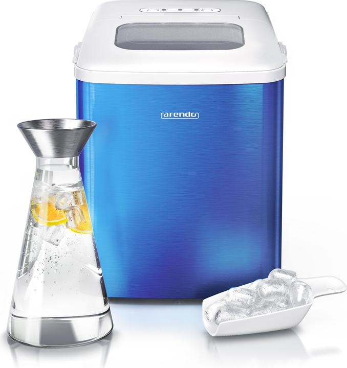 Produktbild Arendo Eiswürfelmaschine, 120W mit 1,5L Behälter, Eiswürfelbereiter, 9 Eiswürfel in 9 Minuten, Blau