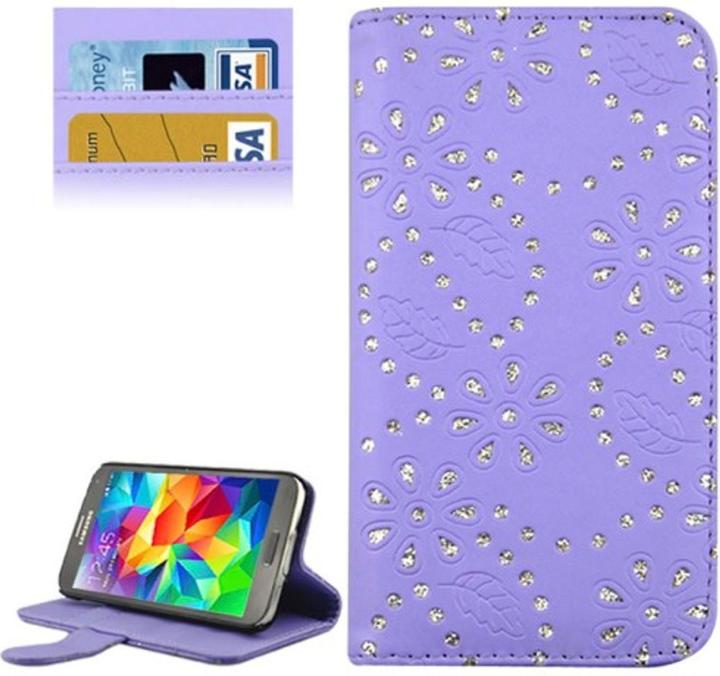 Produktbild König Design Handytasche Flip Strass für Handy Samsung Galaxy S5 / S5 Neo (Samsung Galaxy S5)