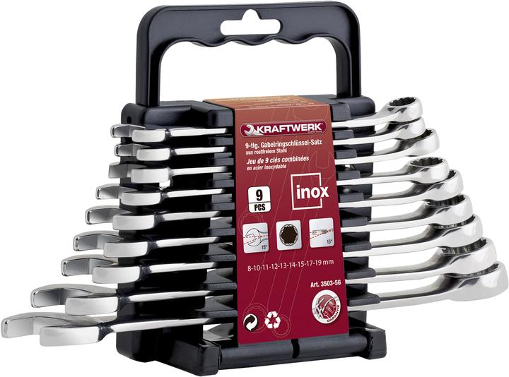 Produktbild Kraftwerk Gabelringschlüssel (8 mm, 10 mm, 11 mm, 12 mm, 13 mm, 14 mm, 15 mm, 17 mm, 19 mm)