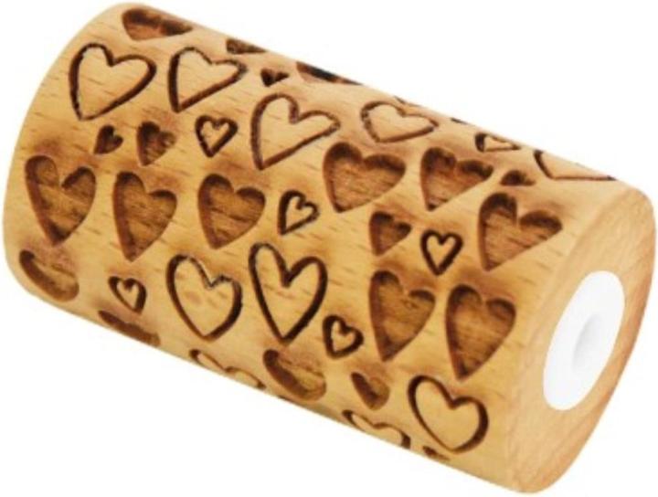 ScrapCooking Teigrolle aus Holz geprägt, Herz