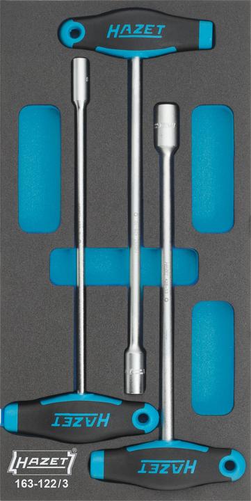 Image du produit HAZET Jeu de clés à douilles ∙ avec manche en T 163-122/3 ∙ Profil à 6 pans extérieurs ∙ 8 ∙ 10 ∙ 1…