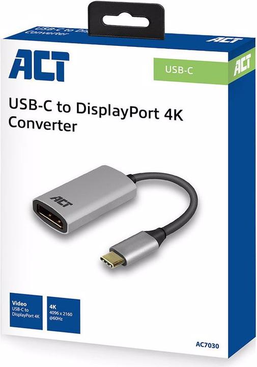 Actual product image AC7030 USB-C to DisplayPort jack (DP, 15 cm)