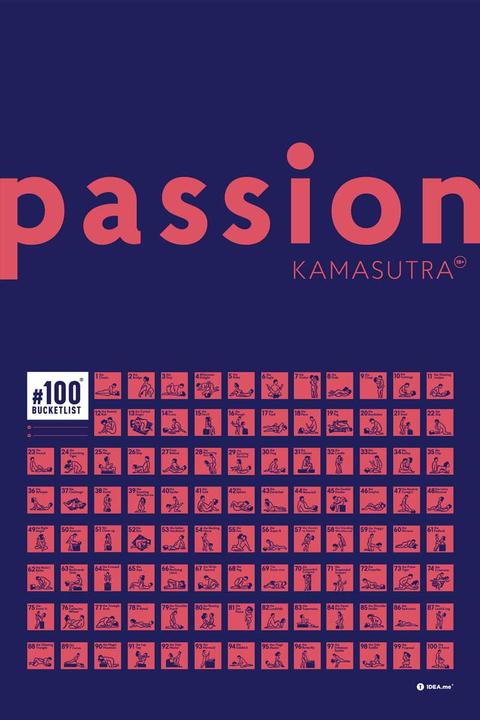 Produktbild 1dea.me Kamasutra 100 Bucketlist - Rubbelposter / Scratch Map (60 x 40 cm)