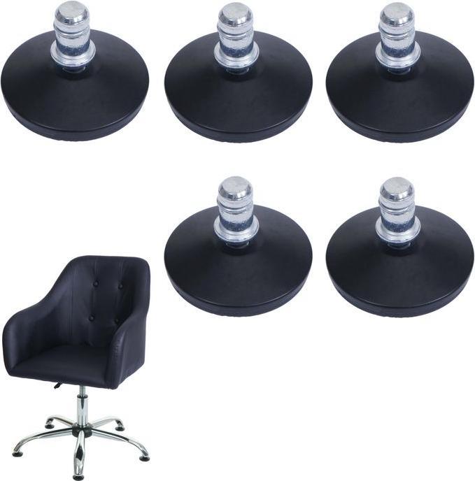 Produktbild Mendler 5er-Set Bodengleiter HWC-K73 statt Rollen - fester Stand für Bürostuhl/Esszimmerstuhl, Fussgleiter