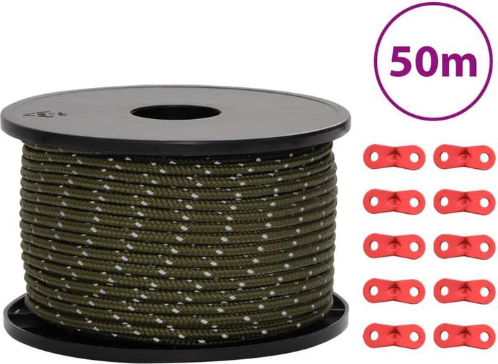 Immagine prodotto VidaXL Corda per tenda Riflettente con tendicorda 50 m 5 mm