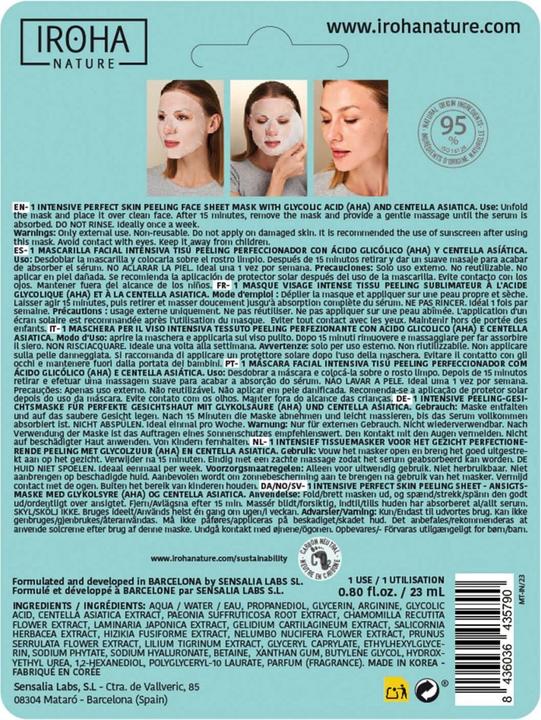 Actual product image Iroha Nature Tissue Face Mask Glycolic (18 ml)