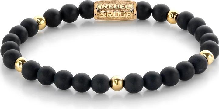 Produktbild Rebel & Rose Armband Matt Black Madonna RR-60078-G-M Unisex (17.50 cm, Achat, Edelstein)