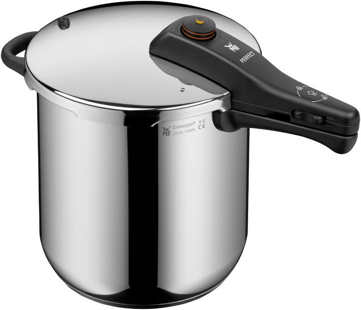 Produktbild WMF Schnellkochtopf Set 2tlg 8,5+3l grosses Kochsignal Perfect Induktion Edelstahl (22 cm, Pfannenset + Topfset, Edelstahl)