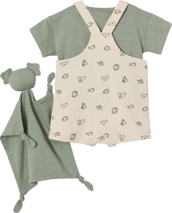 Produktbild Vertbaudet Baby Geschenk-Set: T-Shirt, Latzshorts & Schmusetuch (92)