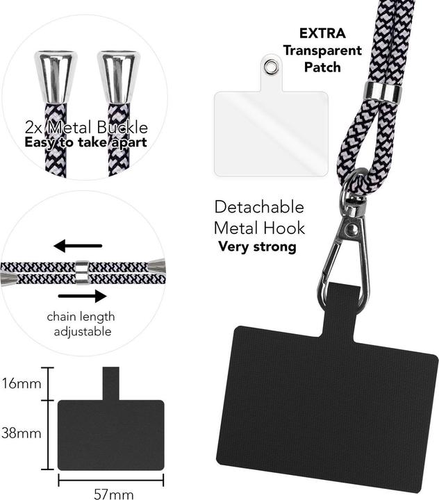 Actual product image Nalia Universal mobile phone necklace with pad