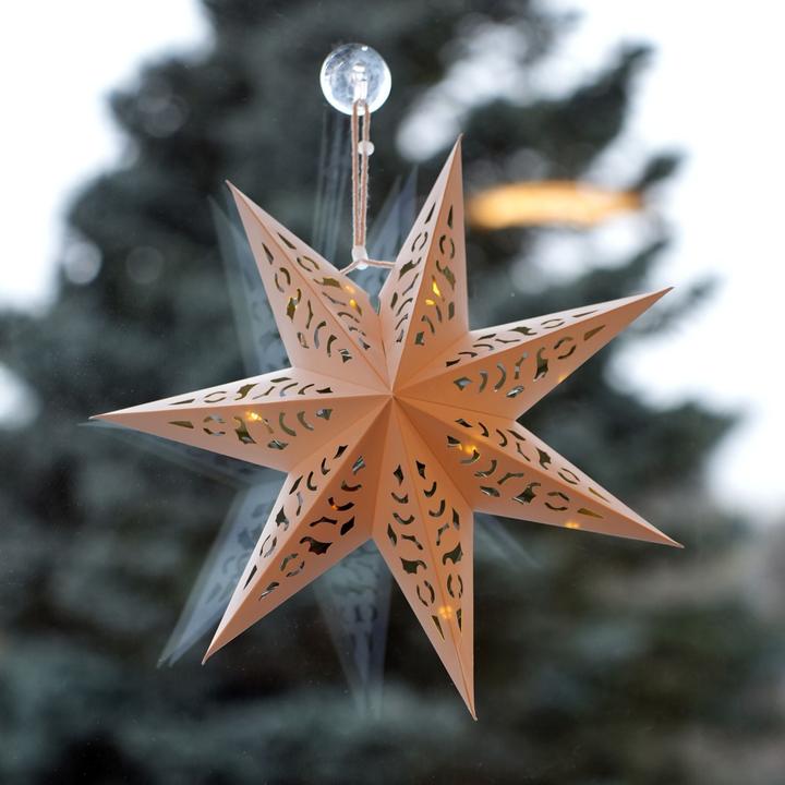Produktbild Hermex LED Weihnachtsstern Leuchtstern Hanging Star Laterne Beleuchtung Faltstern