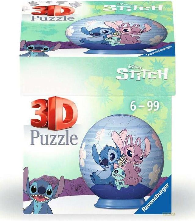 Actual product image Ravensburger 3D Puzzle 11597 - Puzzle ball Disney Angel - for big and small Stitch fans aged 6 and over (54 pieces)