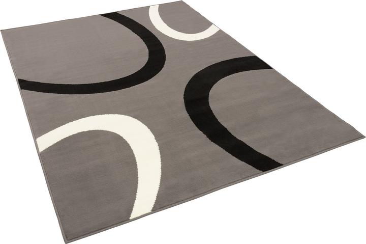 Pergamon Teppich Modern Trendline Grau Kreise (120 x 170 cm)
