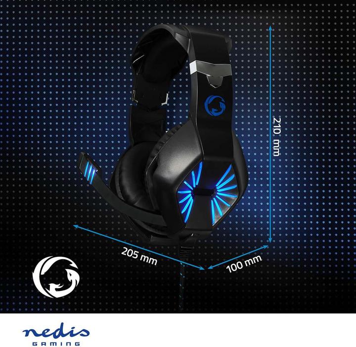 Actual product image Nedis Gaming Headset | Over Ear | Stereo | USB Type-A / 2x 3.5 mm | Foldable Microphone | 2.20 m | L (Cable)