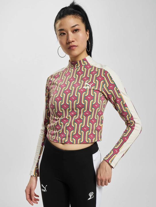 Actual product image Puma T7 70s Psychedelic Graphic LS Cropped Top (M)