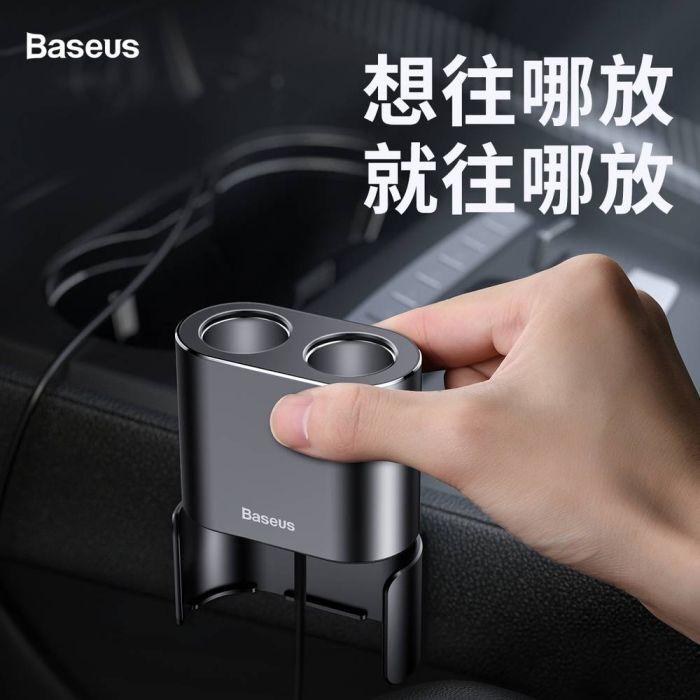 Actual product image Baseus High Efficiency One to Two Cigarette LighterBlack