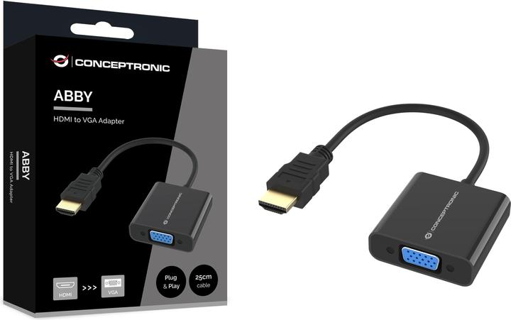 Actual product image Conceptronic Adapter HDMI -> VGA 1080P 60Hz 0.25m bw (HDMI, 25 cm)