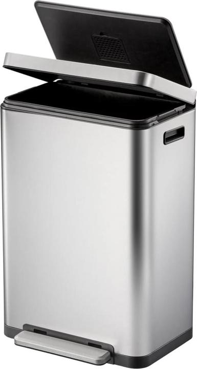 Produktbild EKO Treteimer X-Cube Tretmülleimer rechteckig Edelstahl 45 L mit extra breitem Pedal, gedämpftem De (45 l)