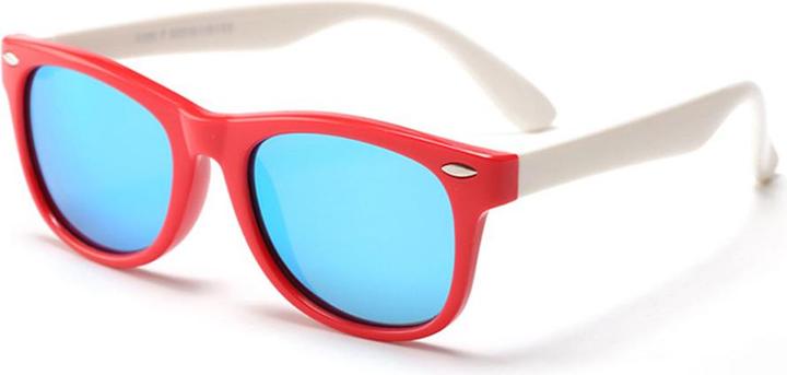Techsuit - Sunglasses Polarised (D802) - for Kids, UV Protection - Red / White / Ice-Blue
