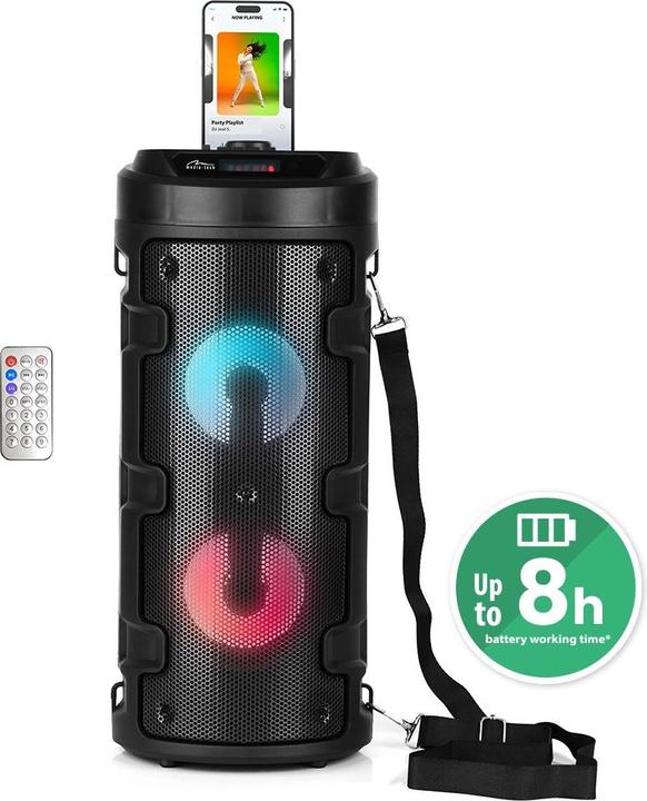 Productafbeelding Media-Tech Draagbare luidspreker PARTYBOX KEG BT MT3165, 30W RMS, Bluetooth, Karaoke, USB, MicroSD (8 h, Voeding via USB)