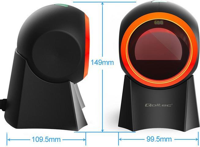 Actual product image Qoltec 50857 Wired desktop barcode scanner 1D | 2D (1D barcodes, 2D barcodes)
