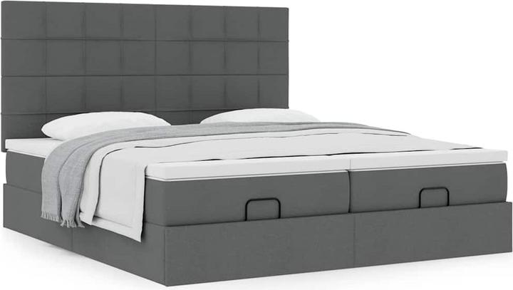 Produktbild VidaXL Ottoman-Bett mit Matratzen Dunkelgrau 160x200 cm Stoff (160 x 200 cm)