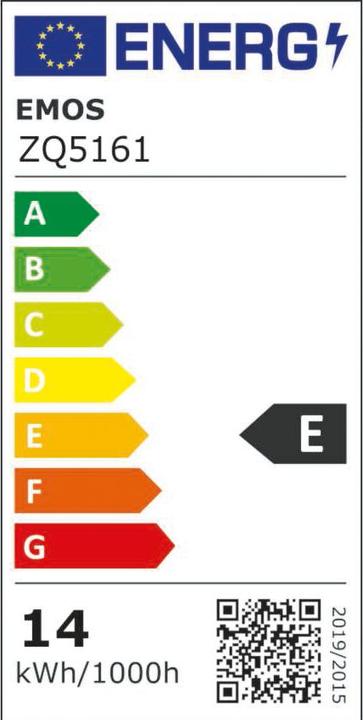 Energie-Label Emos ZQ5161 LED bulb E27 (E27, 14 W, 1521 lm, 1 x, E)