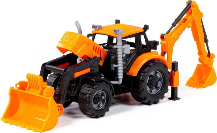Actual product image Polesie Cavallino tractor with loader and excavator yellow, scale 1:3