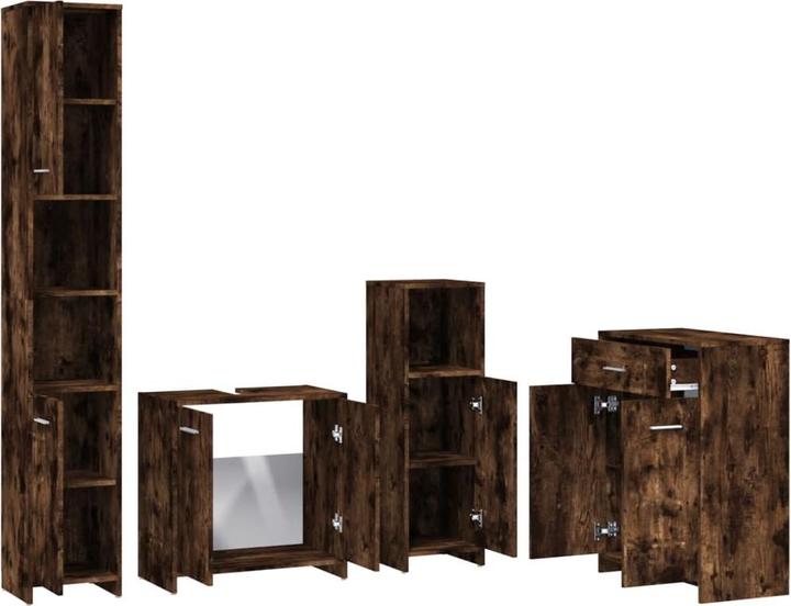 Produktbild VidaXL Badmöbel Set Badezimmermöbel Badezimmerschrank 4 tlg. Räuchereiche