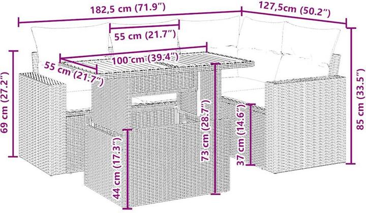 Immagine prodotto VidaXL Mobili da giardino Set di divani Set da giardino 5 pezzi Beige