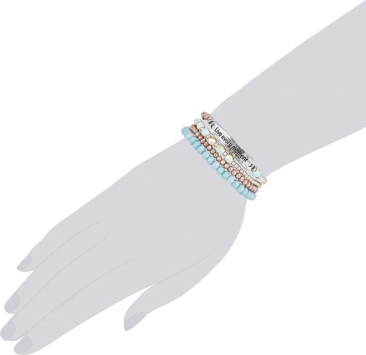 Actual product image Lulu & Jane Ladies Live Every Moment Brass Crystal silver - 29151 (19 cm, Brass)