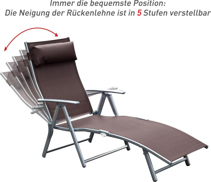 Actual product image Outsunny Garden lounger with cushion (180 cm)